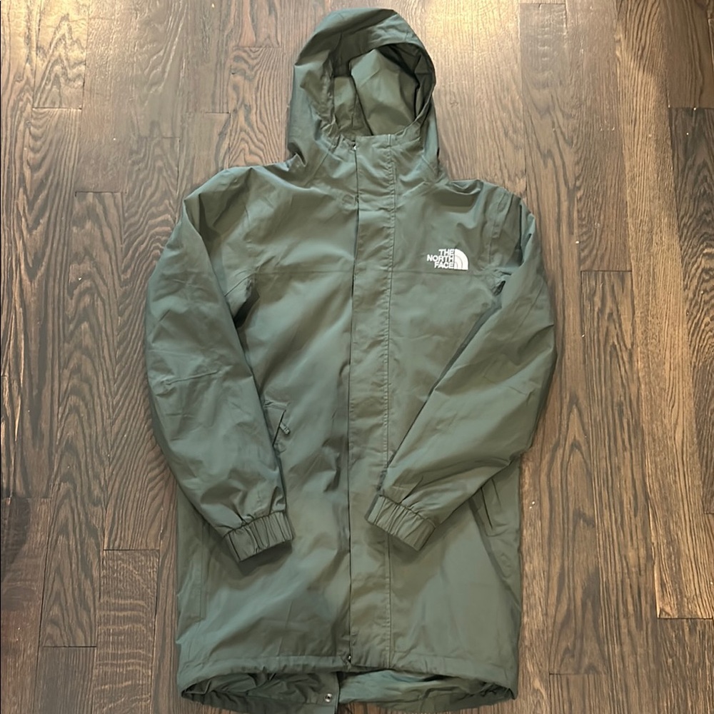 The North Face Olive Long Hooded Coat